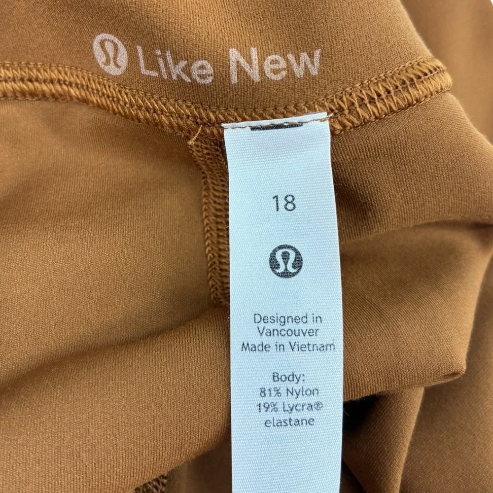 Lululemon Align High-Rise Crop 21 Copper‎ Brown Leggings Size 18 EUC